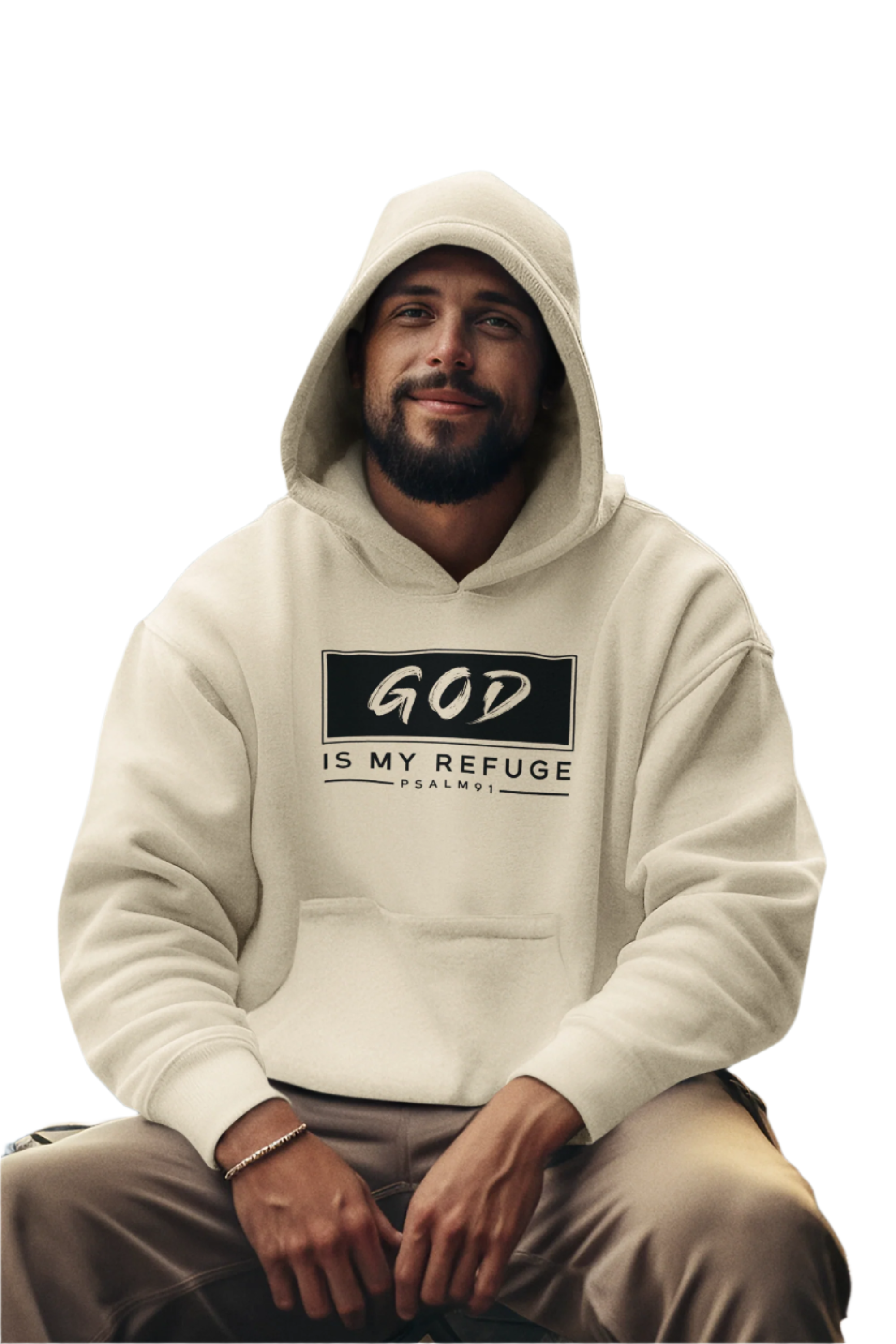 God is My Refuge Men's Hoodie