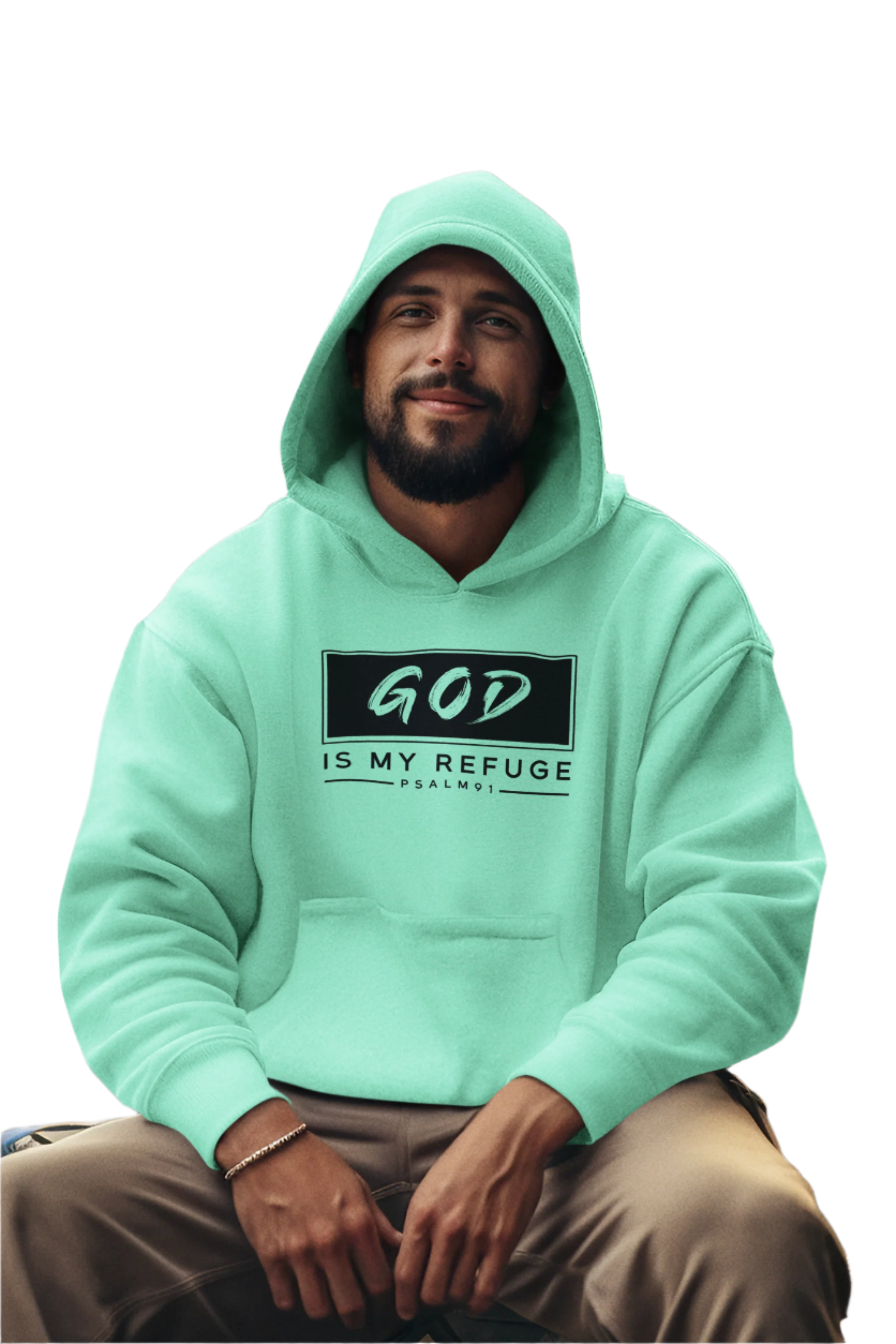 God is My Refuge Men's Hoodie