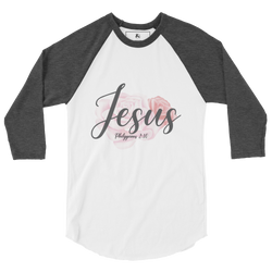 Collection of Womens "Jesus" Retro Shirt - Charcoal Sleeves in a gallery layout