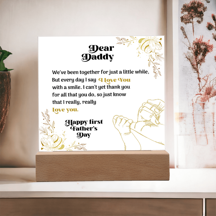 Happy First Father's Day – Printed Acrylic Keepsake from Baby to Dad