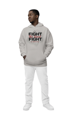 Collection of "Fight the Good Fight" Men's Hoodie in a gallery layout