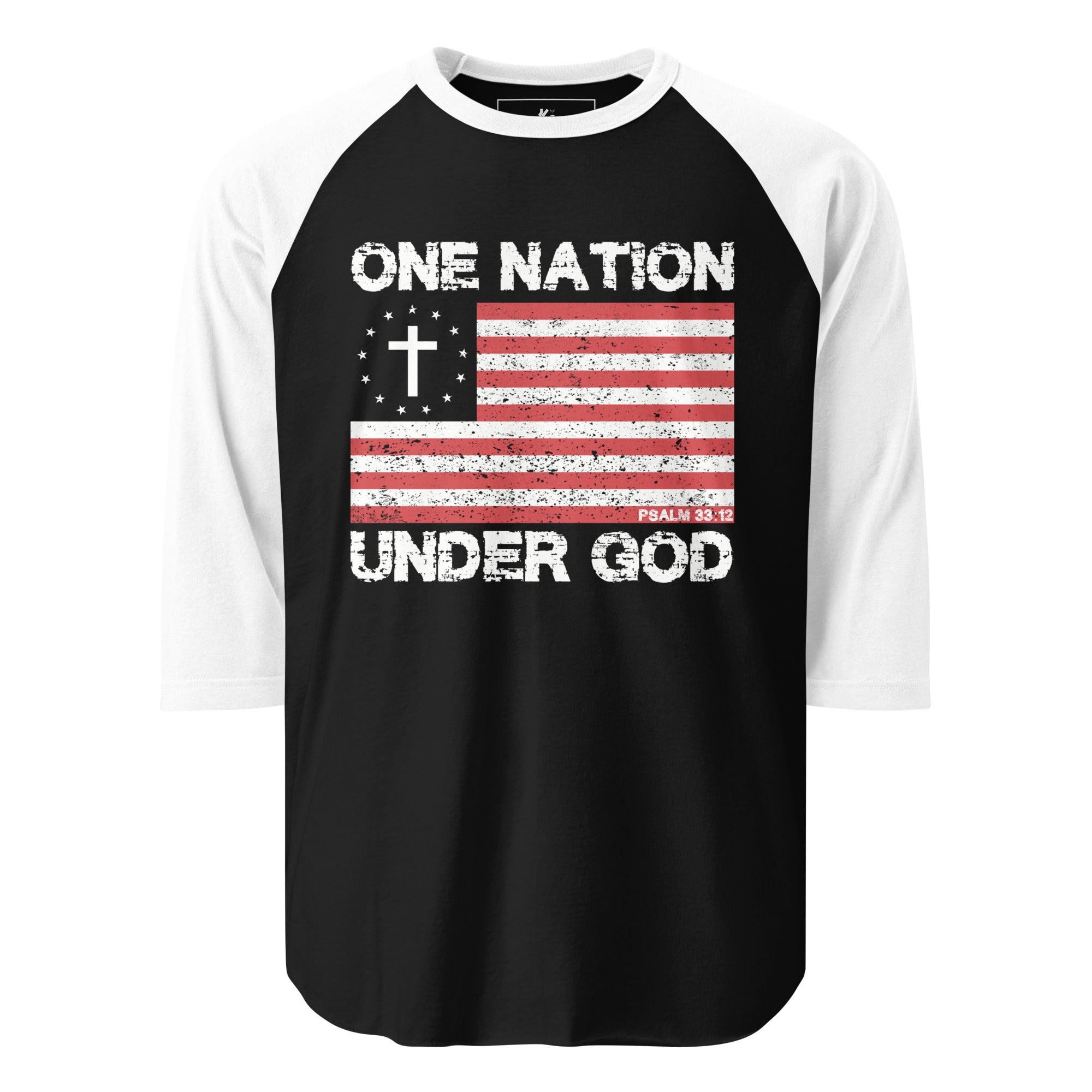 One Nation Under God Men's 3/4 Retro Shirt