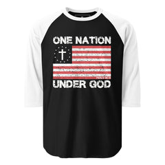 One Nation Under God Men's 3/4 Retro Shirt