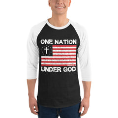 One Nation Under God Men's 3/4 Retro Shirt