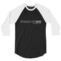 Collection of Woman of God" 3/4 Sleeve Retro Tee in a gallery layout