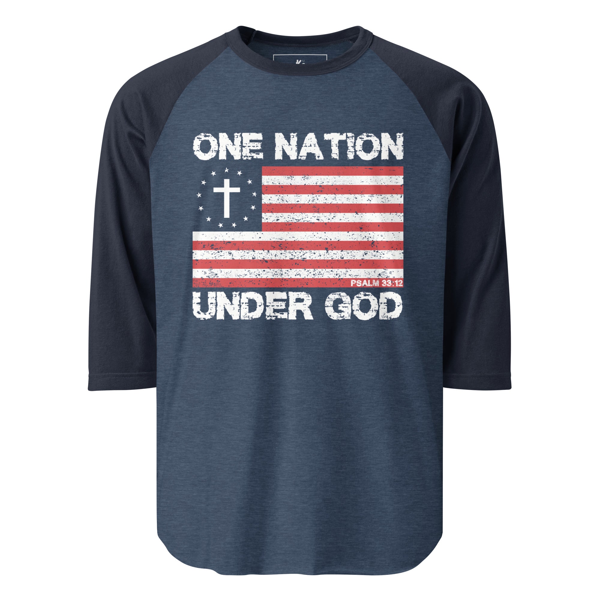 One Nation Under God Men's 3/4 Retro Shirt