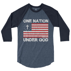 One Nation Under God Men's 3/4 Retro Shirt