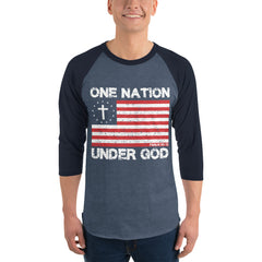 One Nation Under God Men's 3/4 Retro Shirt