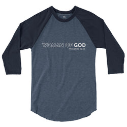 Collection of Woman of God" 3/4 Sleeve Retro Tee in a gallery layout