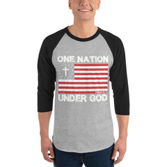 One Nation Under God Men's 3/4 Retro Shirt