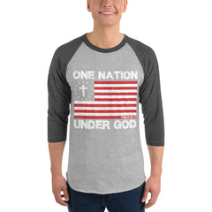 One Nation Under God Men's 3/4 Retro Shirt