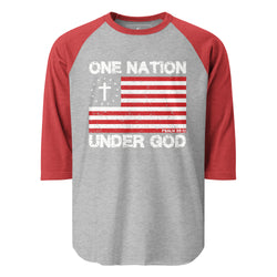 Collection of One Nation Under God Men's 3/4 Retro Shirt in a gallery layout