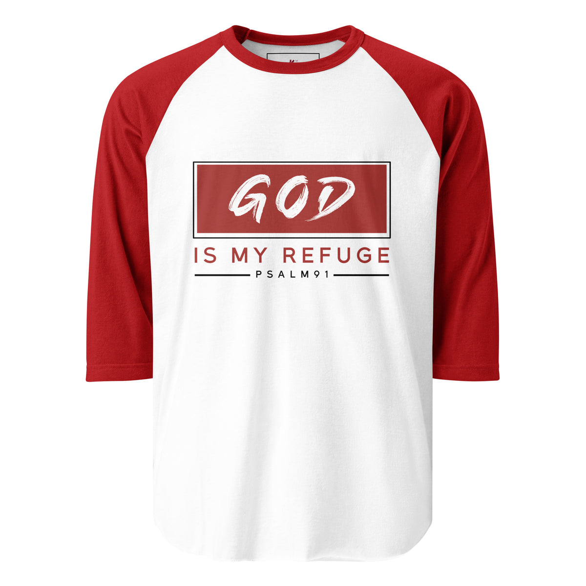 God is My Refuge Men's Red Retro Shirt