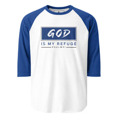 God is My Refuge Men's Navy Blue Retro Shirt