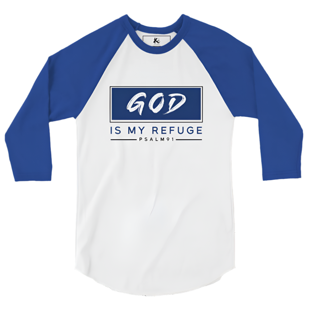 God is My Refuge Men's Navy Blue Retro Shirt