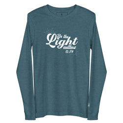 Collection of "Be The Light" Men's Deep Teal Long Sleeve Shirt in a gallery layout