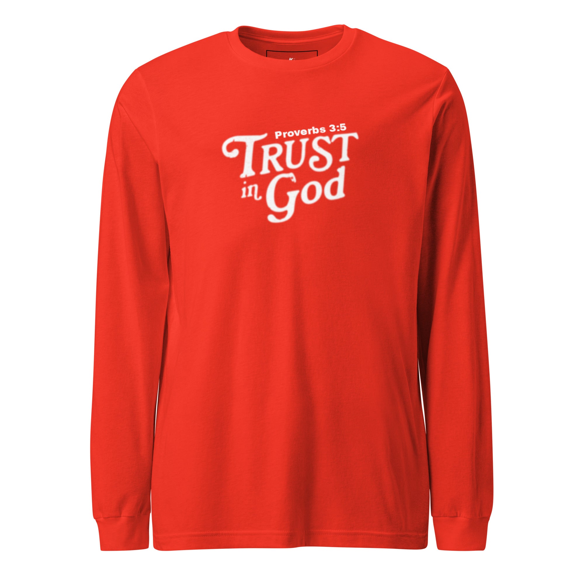 Collection of Trust in God Men's Orange Long Sleeve Shirt in a gallery layout