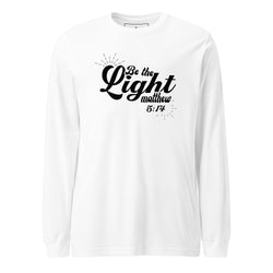 Collection of "Be The Light" Men's White Long Sleeve Shirt in a gallery layout